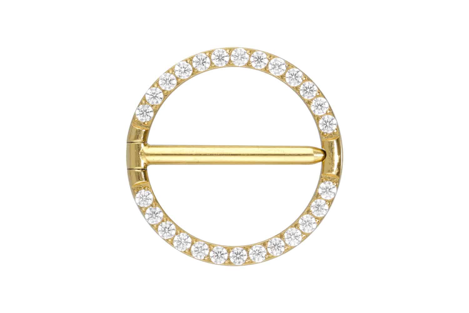 Titan Nippelpiericing Clicker RING + EINGEFASSTE KRISTALLE